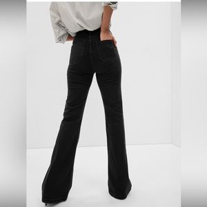 LONG 70’s Flare High Rise Jeans - black denim - for tall girls